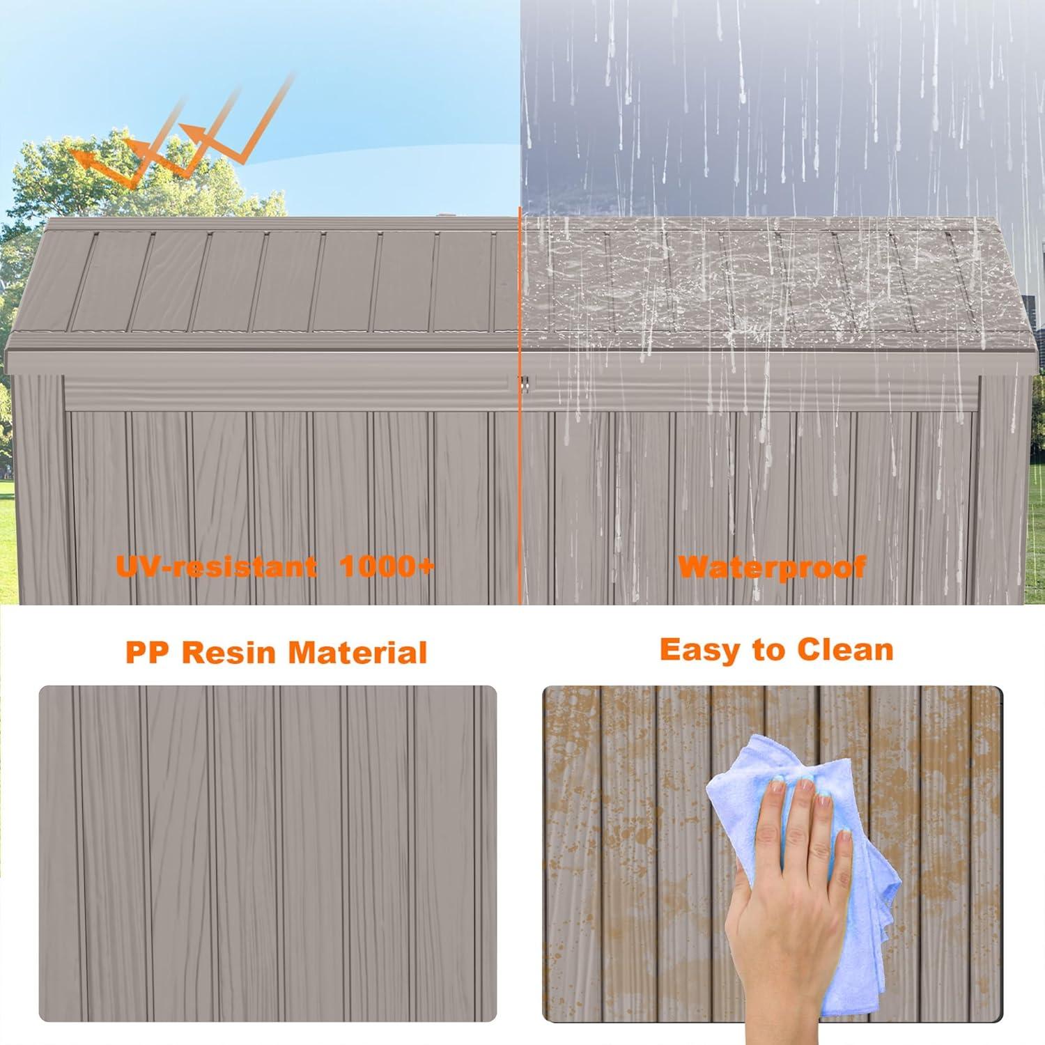 image100 Gallon Resin Deck Box Lockable Patio Outdoor Storage Box for Furniture Garden Tools and Tools Storage Waterproof Outside Storage Boxes  BlackGrey