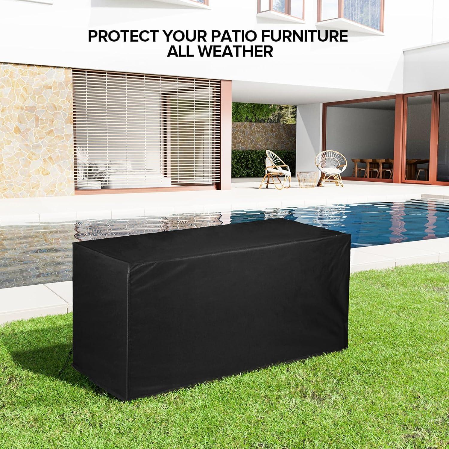 imageDeck Box Cover Outdoor Storage Box Cover XXL 230 Gallon Deck Box Outside Patio Storage Bench  600D Heavy Duty WaterproofBlack 66quot L x 33quot W x 33quot H49 L x 24 W x 25 H