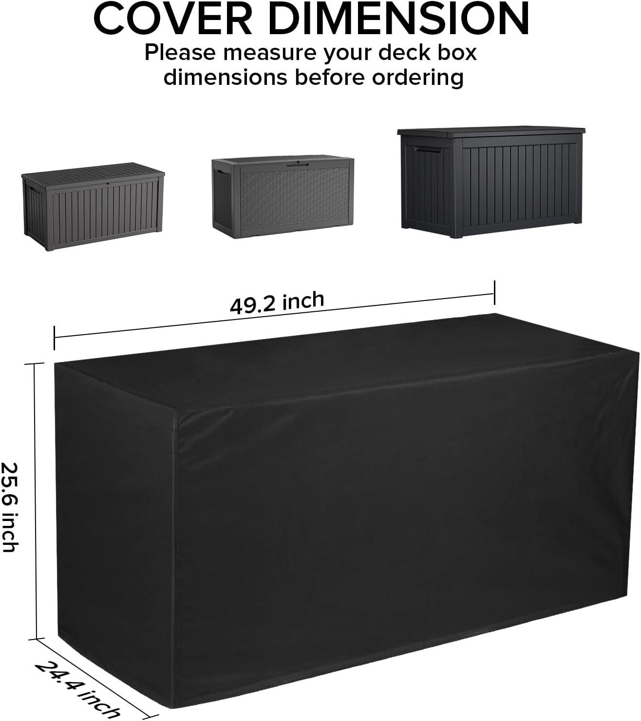 imageDeck Box Cover Outdoor Storage Box Cover XXL 230 Gallon Deck Box Outside Patio Storage Bench  600D Heavy Duty WaterproofBlack 66quot L x 33quot W x 33quot H49 L x 24 W x 25 H