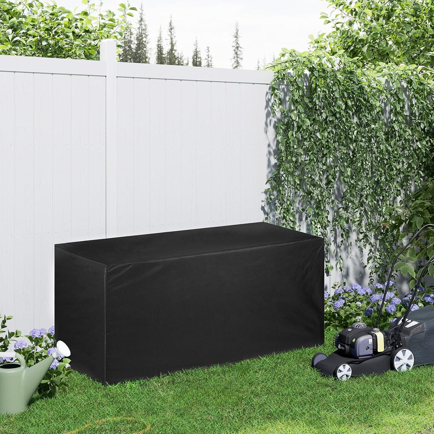imageDeck Box Cover Outdoor Storage Box Cover XXL 230 Gallon Deck Box Outside Patio Storage Bench  600D Heavy Duty WaterproofBlack 66quot L x 33quot W x 33quot H49 L x 24 W x 25 H