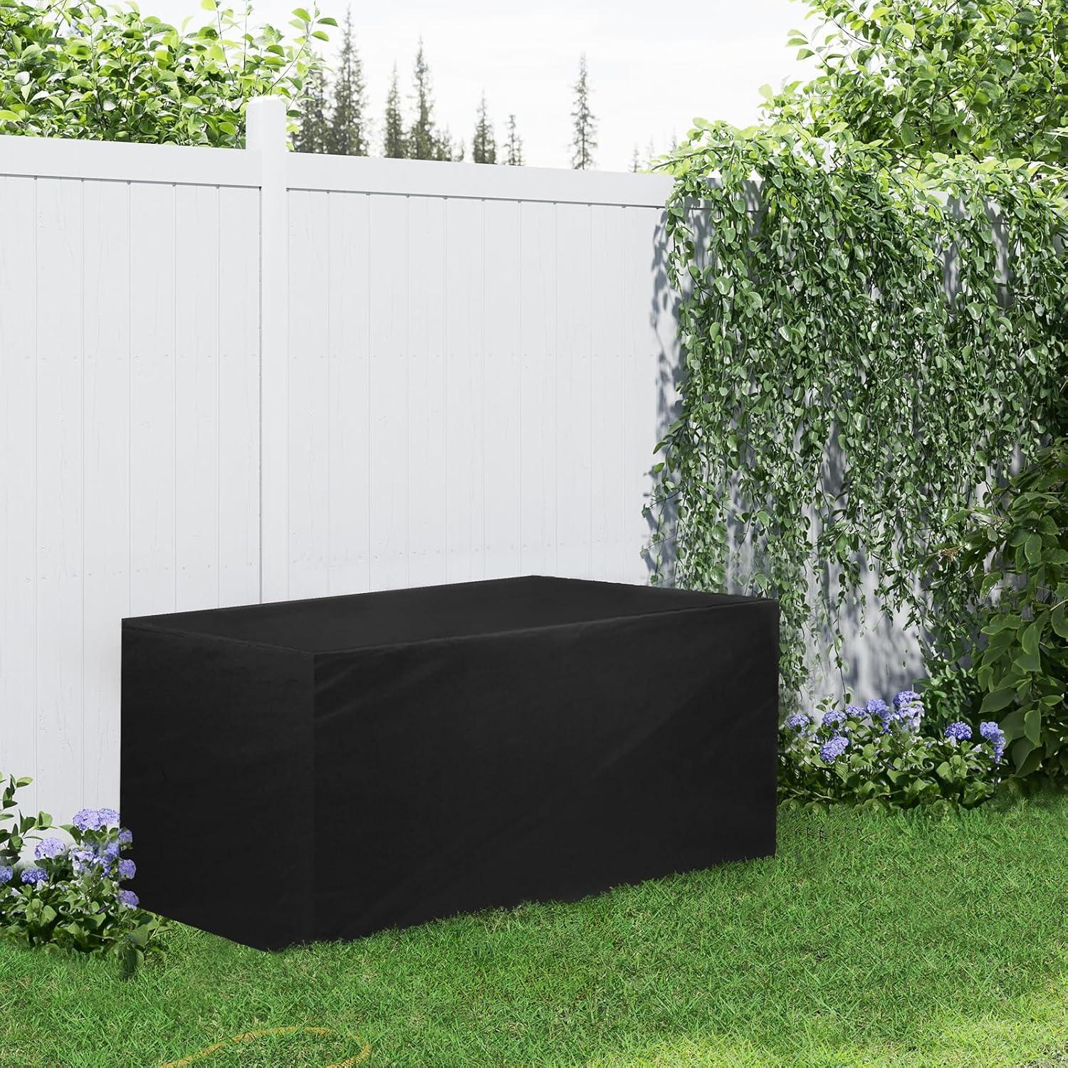 imageDeck Box Cover Outdoor Storage Box Cover XXL 230 Gallon Deck Box Outside Patio Storage Bench  600D Heavy Duty WaterproofBlack 66quot L x 33quot W x 33quot H66 L x 33 W x 33 H