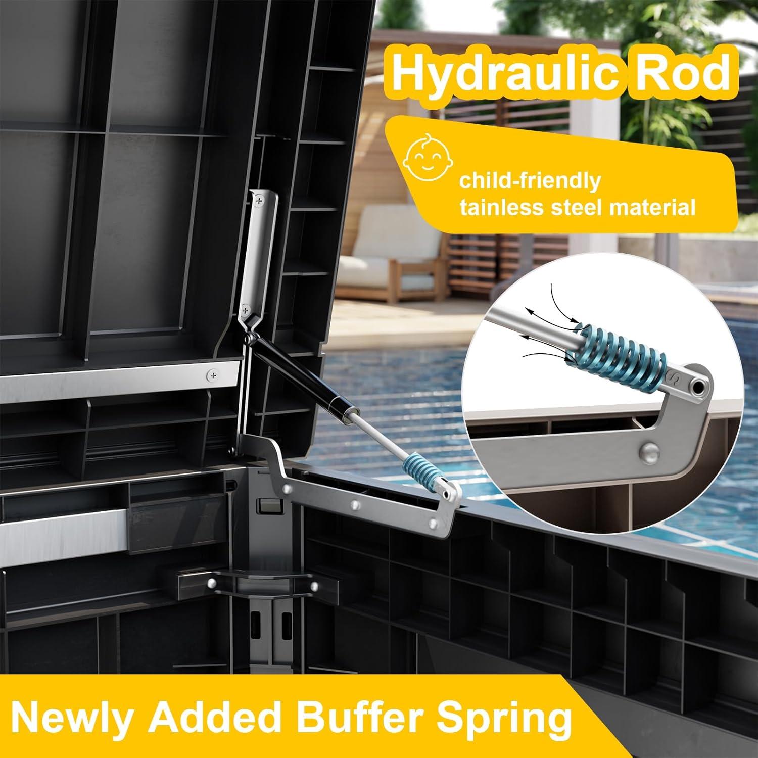 imageXXL 230 Gallon Large Resin Deck Box Outdoor Lockable Storage Box for Patio Cushions Storage Furniture Pool Supplies Garden Tools Weatherproof and UV Resistant Black 230 GallonBlack