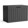 image100 Gallon Resin Deck Box Lockable Patio Outdoor Storage Box for Furniture Garden Tools and Tools Storage Waterproof Outside Storage Boxes  BlackBlack