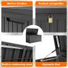 image100 Gallon Resin Deck Box Lockable Patio Outdoor Storage Box for Furniture Garden Tools and Tools Storage Waterproof Outside Storage Boxes  BlackBlack