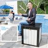 image100 Gallon Resin Deck Box Lockable Patio Outdoor Storage Box for Furniture Garden Tools and Tools Storage Waterproof Outside Storage Boxes  BlackBlackWhite