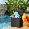 image100 Gallon Resin Deck Box Lockable Patio Outdoor Storage Box for Furniture Garden Tools and Tools Storage Waterproof Outside Storage Boxes  BlackBlack