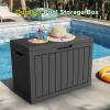 image100 Gallon Resin Deck Box Lockable Patio Outdoor Storage Box for Furniture Garden Tools and Tools Storage Waterproof Outside Storage Boxes  BlackBlack