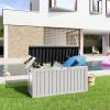 image100 Gallon Resin Deck Box Lockable Patio Outdoor Storage Box for Furniture Garden Tools and Tools Storage Waterproof Outside Storage Boxes  BlackBlackWhite