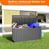image100 Gallon Resin Deck Box Lockable Patio Outdoor Storage Box for Furniture Garden Tools and Tools Storage Waterproof Outside Storage Boxes  BlackBlack
