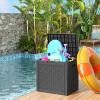 image100 Gallon Resin Deck Box Lockable Patio Outdoor Storage Box for Furniture Garden Tools and Tools Storage Waterproof Outside Storage Boxes  BlackBlack