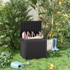 image100 Gallon Resin Deck Box Lockable Patio Outdoor Storage Box for Furniture Garden Tools and Tools Storage Waterproof Outside Storage Boxes  BlackBlack