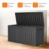 image100 Gallon Resin Deck Box Lockable Patio Outdoor Storage Box for Furniture Garden Tools and Tools Storage Waterproof Outside Storage Boxes  BlackBlack