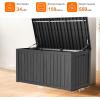 image100 Gallon Resin Deck Box Lockable Patio Outdoor Storage Box for Furniture Garden Tools and Tools Storage Waterproof Outside Storage Boxes  BlackBlack