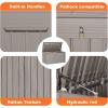 image100 Gallon Resin Deck Box Lockable Patio Outdoor Storage Box for Furniture Garden Tools and Tools Storage Waterproof Outside Storage Boxes  BlackGrey