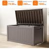 image100 Gallon Resin Deck Box Lockable Patio Outdoor Storage Box for Furniture Garden Tools and Tools Storage Waterproof Outside Storage Boxes  BlackGrey