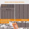 image100 Gallon Resin Deck Box Lockable Patio Outdoor Storage Box for Furniture Garden Tools and Tools Storage Waterproof Outside Storage Boxes  BlackGrey