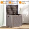 image100 Gallon Resin Deck Box Lockable Patio Outdoor Storage Box for Furniture Garden Tools and Tools Storage Waterproof Outside Storage Boxes  BlackGrey