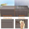 image100 Gallon Resin Deck Box Lockable Patio Outdoor Storage Box for Furniture Garden Tools and Tools Storage Waterproof Outside Storage Boxes  BlackGrey