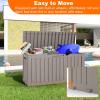 image100 Gallon Resin Deck Box Lockable Patio Outdoor Storage Box for Furniture Garden Tools and Tools Storage Waterproof Outside Storage Boxes  BlackGrey