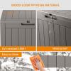 image100 Gallon Resin Deck Box Lockable Patio Outdoor Storage Box for Furniture Garden Tools and Tools Storage Waterproof Outside Storage Boxes  BlackGrey