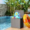 image100 Gallon Resin Deck Box Lockable Patio Outdoor Storage Box for Furniture Garden Tools and Tools Storage Waterproof Outside Storage Boxes  BlackGrey