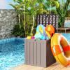 image100 Gallon Resin Deck Box Lockable Patio Outdoor Storage Box for Furniture Garden Tools and Tools Storage Waterproof Outside Storage Boxes  BlackGrey