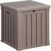 image100 Gallon Resin Deck Box Lockable Patio Outdoor Storage Box for Furniture Garden Tools and Tools Storage Waterproof Outside Storage Boxes  BlackGrey