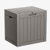 image100 Gallon Resin Deck Box Lockable Patio Outdoor Storage Box for Furniture Garden Tools and Tools Storage Waterproof Outside Storage Boxes  BlackGrey