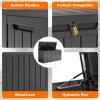 image28 Gallon Resin Deck Box Lockable Patio Outdoor Storage Box for Furniture Garden Tools and Tools Storage Waterproof Outside Storage Boxes  BlackBlack
