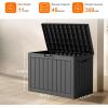 image28 Gallon Resin Deck Box Lockable Patio Outdoor Storage Box for Furniture Garden Tools and Tools Storage Waterproof Outside Storage Boxes  BlackBlack