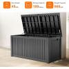 image28 Gallon Resin Deck Box Lockable Patio Outdoor Storage Box for Furniture Garden Tools and Tools Storage Waterproof Outside Storage Boxes  BlackBlack
