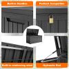 image28 Gallon Resin Deck Box Lockable Patio Outdoor Storage Box for Furniture Garden Tools and Tools Storage Waterproof Outside Storage Boxes  BlackBlack
