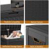 image28 Gallon Resin Deck Box Lockable Patio Outdoor Storage Box for Furniture Garden Tools and Tools Storage Waterproof Outside Storage Boxes  BlackBlack