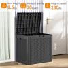 image28 Gallon Resin Deck Box Lockable Patio Outdoor Storage Box for Furniture Garden Tools and Tools Storage Waterproof Outside Storage Boxes  BlackBlack