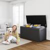 image28 Gallon Resin Deck Box Lockable Patio Outdoor Storage Box for Furniture Garden Tools and Tools Storage Waterproof Outside Storage Boxes  BlackBlack