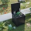 image28 Gallon Resin Deck Box Lockable Patio Outdoor Storage Box for Furniture Garden Tools and Tools Storage Waterproof Outside Storage Boxes  BlackBlack