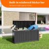 image28 Gallon Resin Deck Box Lockable Patio Outdoor Storage Box for Furniture Garden Tools and Tools Storage Waterproof Outside Storage Boxes  BlackBlack