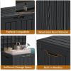 image28 Gallon Resin Deck Box Lockable Patio Outdoor Storage Box for Furniture Garden Tools and Tools Storage Waterproof Outside Storage Boxes  BlackBlack