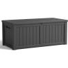 image28 Gallon Resin Deck Box Lockable Patio Outdoor Storage Box for Furniture Garden Tools and Tools Storage Waterproof Outside Storage Boxes  BlackBlack