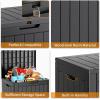 image28 Gallon Resin Deck Box Lockable Patio Outdoor Storage Box for Furniture Garden Tools and Tools Storage Waterproof Outside Storage Boxes  BlackBlack