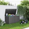 image28 Gallon Resin Deck Box Lockable Patio Outdoor Storage Box for Furniture Garden Tools and Tools Storage Waterproof Outside Storage Boxes  BlackBlack