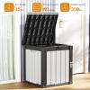 image28 Gallon Resin Deck Box Lockable Patio Outdoor Storage Box for Furniture Garden Tools and Tools Storage Waterproof Outside Storage Boxes  BlackBlackWhite