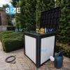 image28 Gallon Resin Deck Box Lockable Patio Outdoor Storage Box for Furniture Garden Tools and Tools Storage Waterproof Outside Storage Boxes  BlackBlackWhite