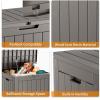 image28 Gallon Resin Deck Box Lockable Patio Outdoor Storage Box for Furniture Garden Tools and Tools Storage Waterproof Outside Storage Boxes  BlackGrey