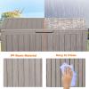 image28 Gallon Resin Deck Box Lockable Patio Outdoor Storage Box for Furniture Garden Tools and Tools Storage Waterproof Outside Storage Boxes  BlackGrey