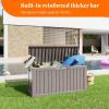 image28 Gallon Resin Deck Box Lockable Patio Outdoor Storage Box for Furniture Garden Tools and Tools Storage Waterproof Outside Storage Boxes  BlackGrey
