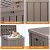 image28 Gallon Resin Deck Box Lockable Patio Outdoor Storage Box for Furniture Garden Tools and Tools Storage Waterproof Outside Storage Boxes  BlackGrey
