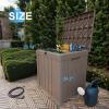 image28 Gallon Resin Deck Box Lockable Patio Outdoor Storage Box for Furniture Garden Tools and Tools Storage Waterproof Outside Storage Boxes  BlackGrey