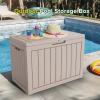 image28 Gallon Resin Deck Box Lockable Patio Outdoor Storage Box for Furniture Garden Tools and Tools Storage Waterproof Outside Storage Boxes  BlackGrey
