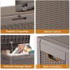 image28 Gallon Resin Deck Box Lockable Patio Outdoor Storage Box for Furniture Garden Tools and Tools Storage Waterproof Outside Storage Boxes  BlackGrey